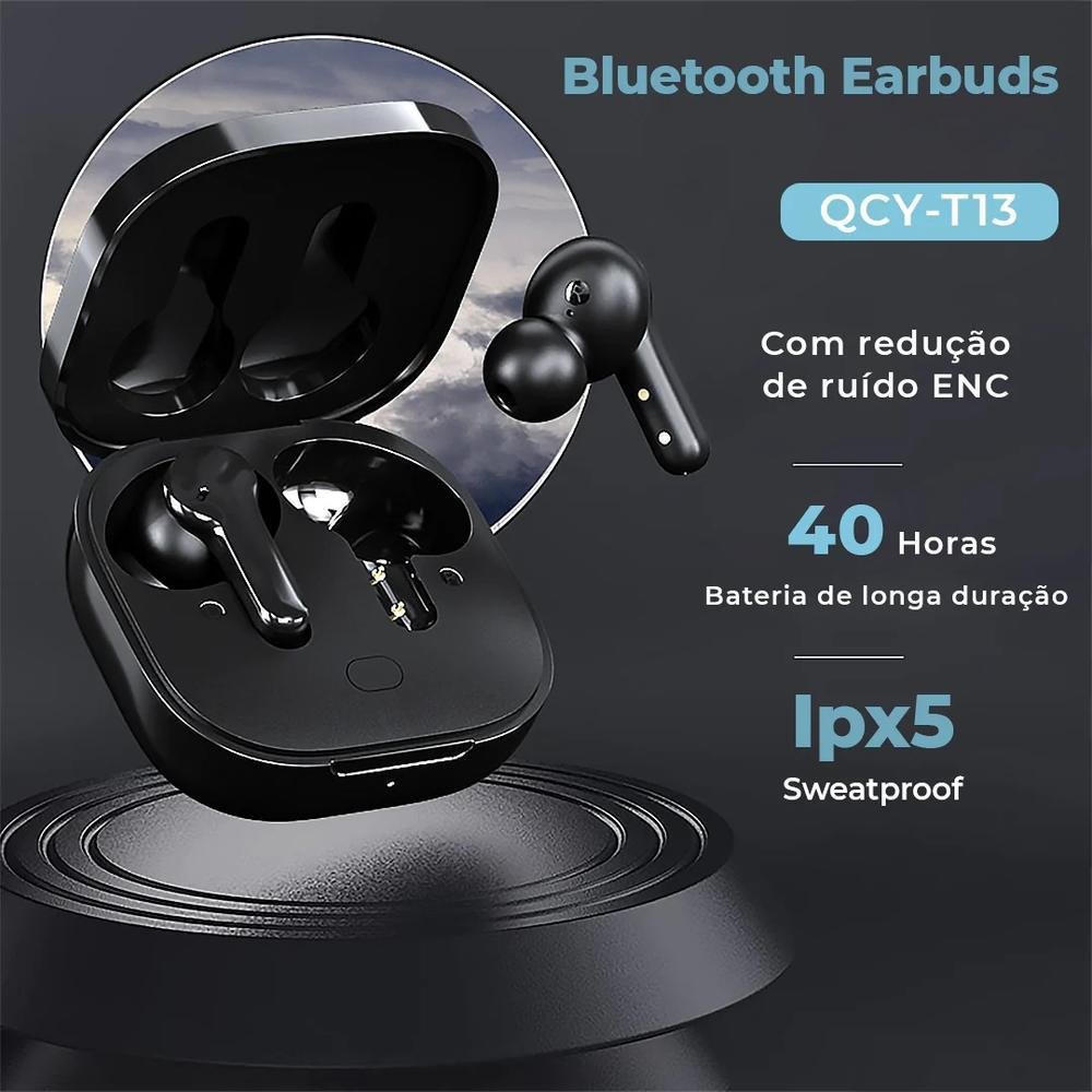 Imagem 2 de 5 do produto Fone Qcy T13 Bluetooth 5.1 Anc Cancel. Ruido 4 Microfones,preto