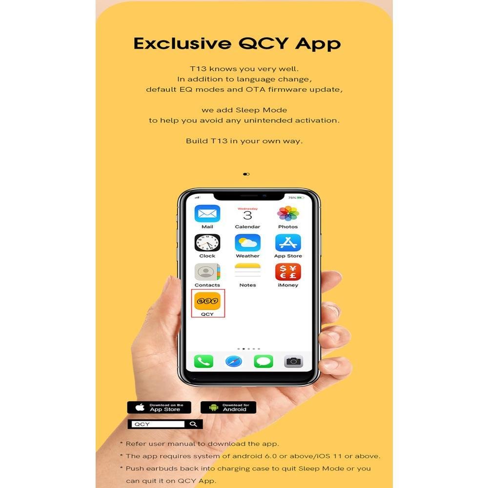 Imagem 4 de 5 do produto Fone Qcy T13 Bluetooth 5.1 Anc Cancel. Ruido 4 Microfones,preto