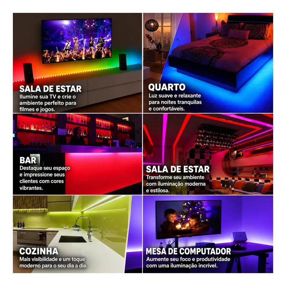 Imagem 5 de 5 do produto Fita LED Basike 150 LEDs, USB, Acionamento Bluetooth E Controle, Com App