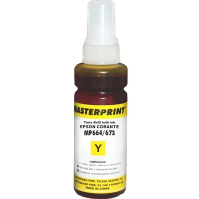 Refil De Tinta Epson Com, Master print664 Amarelo, 100ml