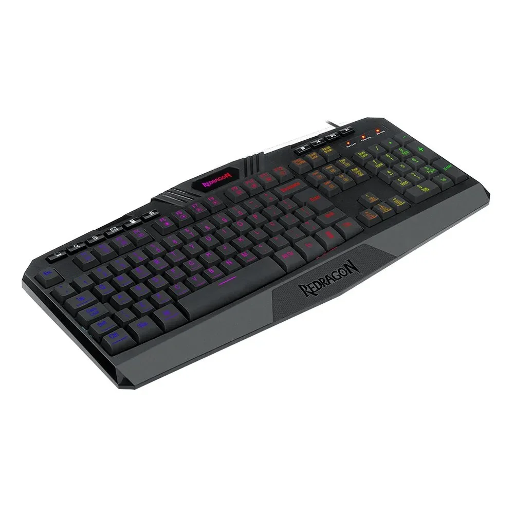 Imagem 2 de 5 do produto Teclado Membrana Redragon Harpe 2, RGB, ABNT 2 Preto - K503RGB