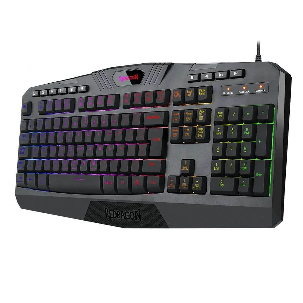 Imagem 5 de 5 do produto Teclado Membrana Redragon Harpe 2, RGB, ABNT 2 Preto - K503RGB