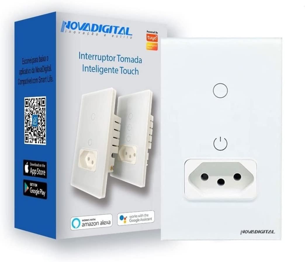 Interruptor 1 Botão, Tomada Inteligente, Touch Automação, Wifi