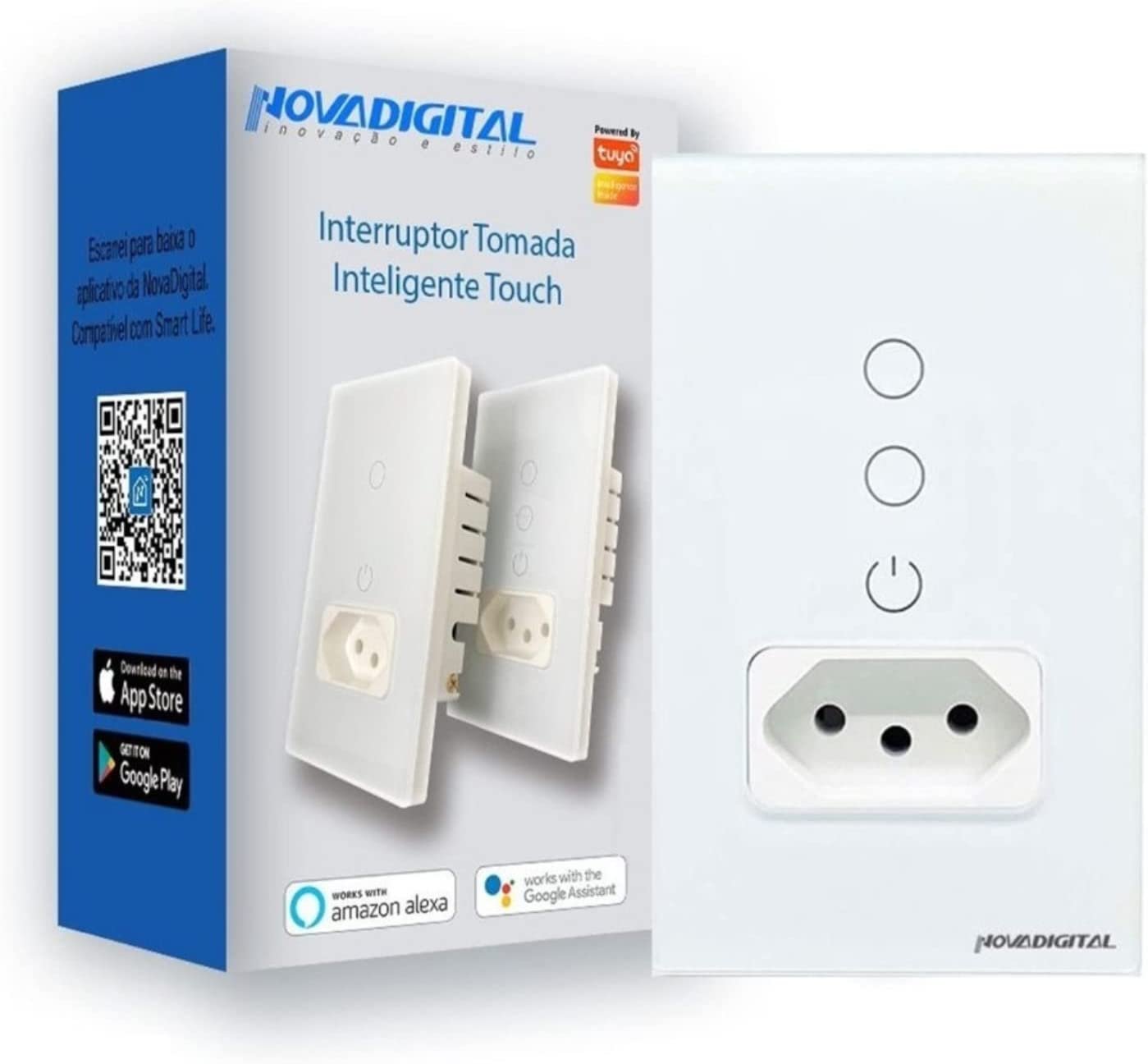 Interruptor 2 Botoes, Tomada Inteligente, Touch Automação, Wifi