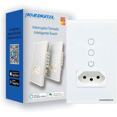 Interruptor 2 Botoes, Tomada Inteligente, Touch Automação, Wifi
