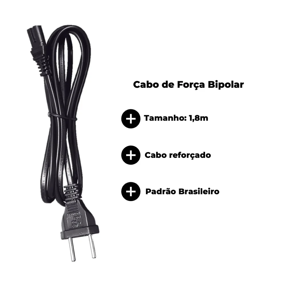 Imagem 4 de 5 do produto Cabo De Força BiPolar 1,8m
