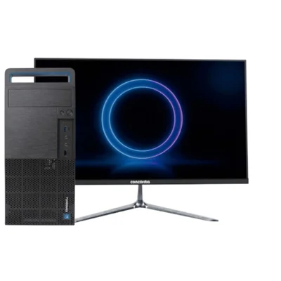 Computador Concórdia, Intel Core I7 10700, 8GB DDR4, SSD 480GB, FreeDos + Monitor 23.8 Polegadas