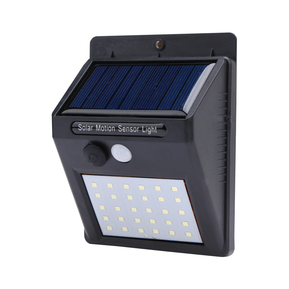 Luminária Solar De Parede 30 Leds, Sensor De Movimento E Acendimento Automático - GT512