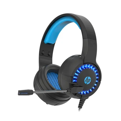 Headset Gamer HP, USB, P2, Preto / Azul - Dhe-8011um