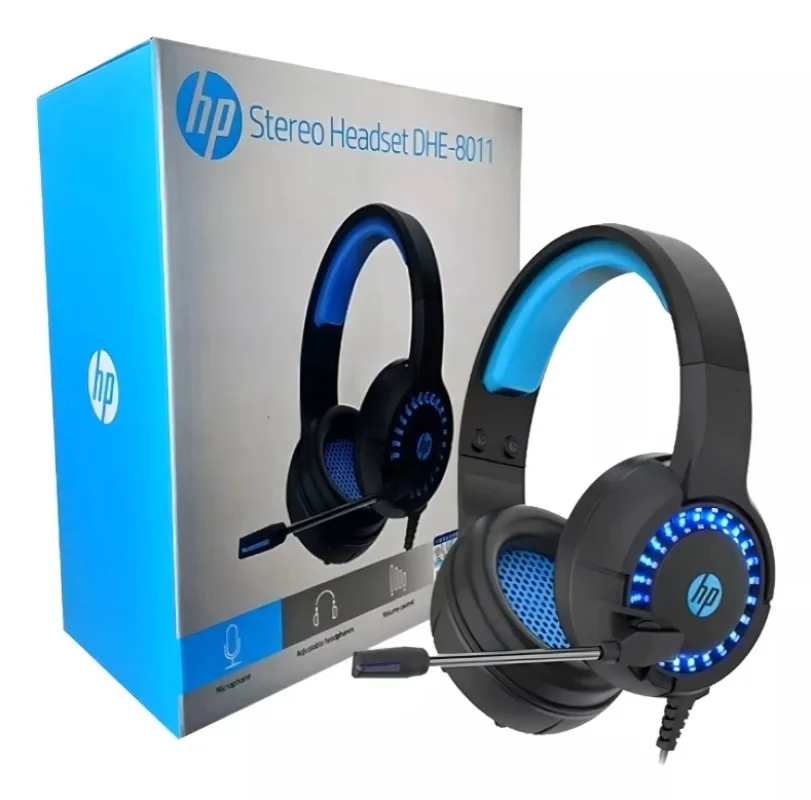 Imagem 2 de 5 do produto Headset Gamer HP, USB, P2, Preto / Azul - Dhe-8011um