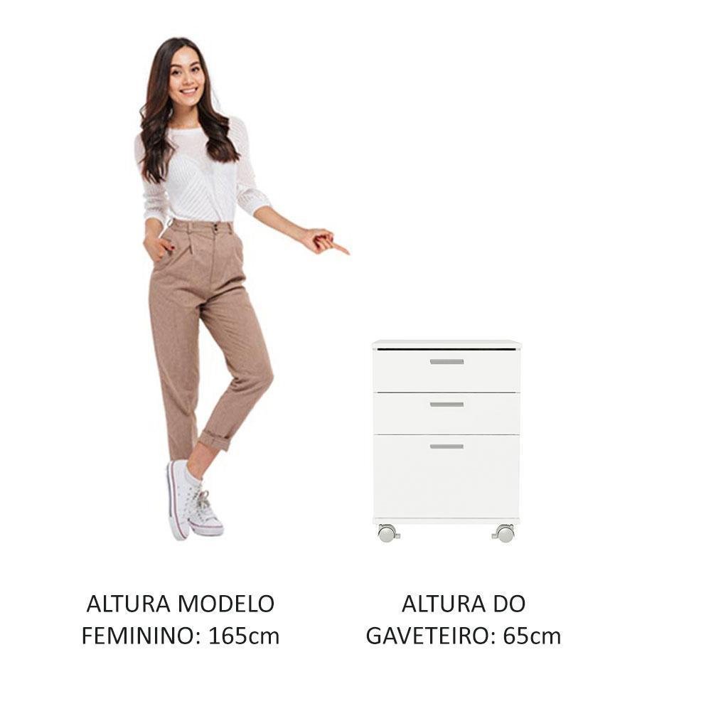 Gaveteiro Organizador Para Escritório 3322 Madesa, 3 Gavetas, Com Rodinhas,Branco Gaveteiro Organizador Para Escritório 3322 Madesa, 3 Gavetas, Com Rodinhas,Branco