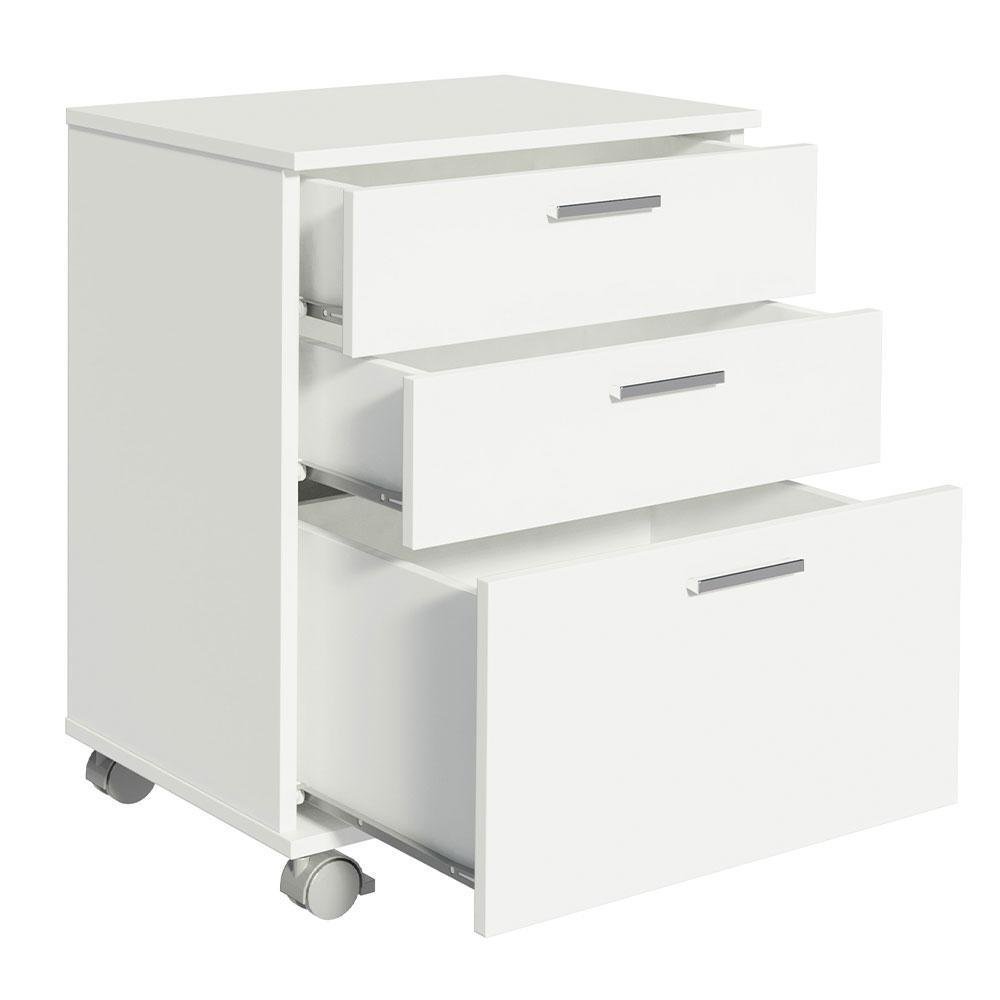 Gaveteiro Organizador Para Escritório 3322 Madesa, 3 Gavetas, Com Rodinhas,Branco Gaveteiro Organizador Para Escritório 3322 Madesa, 3 Gavetas, Com Rodinhas,Branco