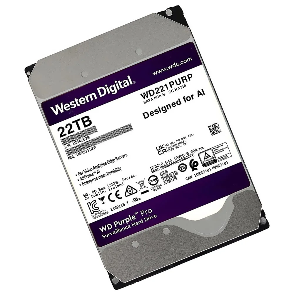 HD Western Digital 22tb Wd Purple Pro KaBuM