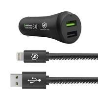 Kit Carregador Veicular Com Cabo Dual Shock - 1,2m,Lightning Iphone,Mfi,Gshield