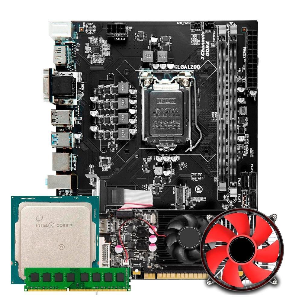 Placa Me H510I3Cooler RAM 16GBGt210 KaBuM