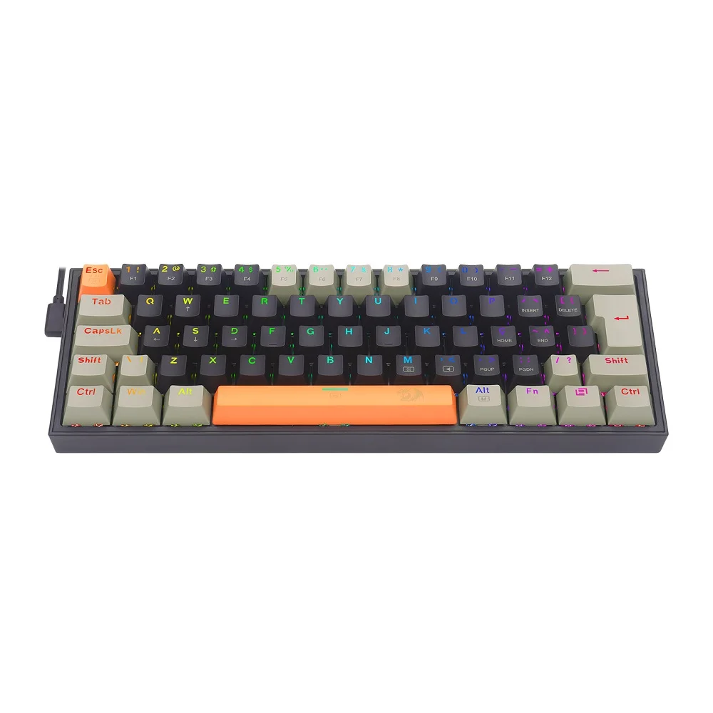 Teclado Mecânico Gamer Redragon Fizz, RGB, Laranja + Preto + Cinza - Switch Mk.ii Diy Marrom Teclado Mecânico Gamer Redragon Fizz, RGB, Laranja + Preto + Cinza - Switch Mk.ii Diy Marrom
