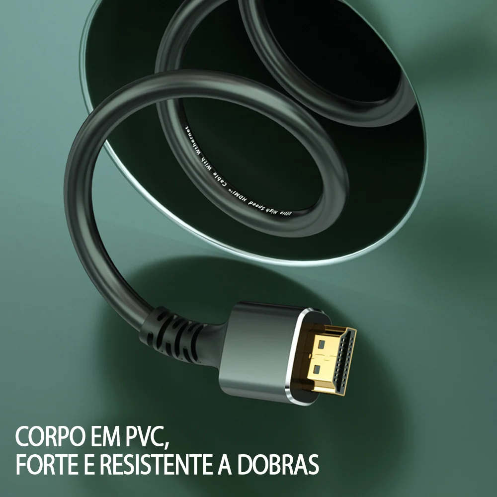 Imagem 5 de 5 do produto Cabo HDMI 2.1 8k 144hz Ultra Hd 3 Metros Blindado 7680p