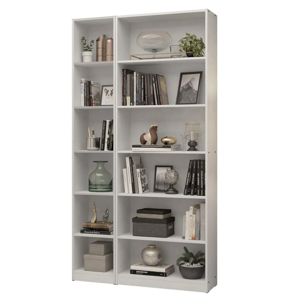 Imagem 2 de 5 do produto Kit Madesa Estante Livreiro 6908 + Estante Livreiro 6906, Branco
