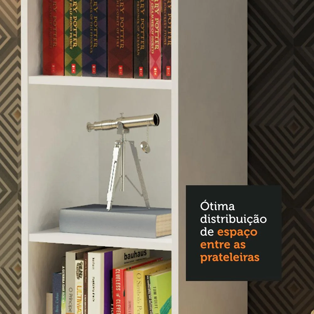 Imagem 3 de 5 do produto Kit Madesa Estante Livreiro 6908 + Estante Livreiro 6906, Branco