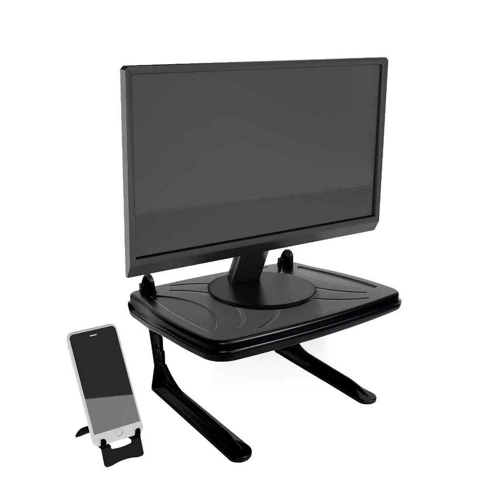 Suporte Para Monitor Reliza Ergolution, Com Regulagem De Altura + Suporte De Celular - Preto Suporte Para Monitor Reliza Ergolution, Com Regulagem De Altura + Suporte De Celular - Preto