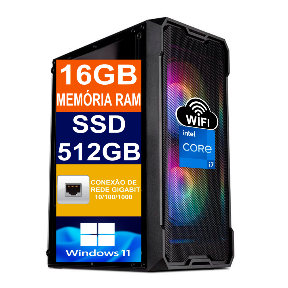 Computador Tech Power Intel I7 SSD 512GB KaBuM