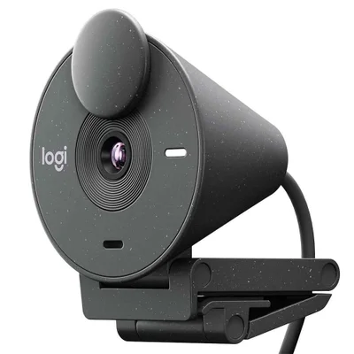 Webcam Logitech Brio 300, Full HD 1080p, USB-C, Com Microfone, Grafite - 960-001413