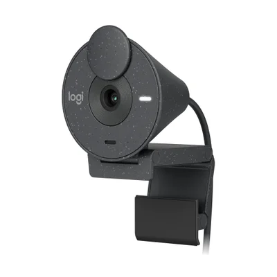 Webcam Logitech Brio 300, Full HD 1080p, USB-C, Com Microfone, Grafite - 960-001413