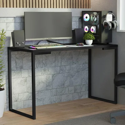 Mesa De Escritório Industrial  Madesa,Preta, 120cm, Nero Marquina