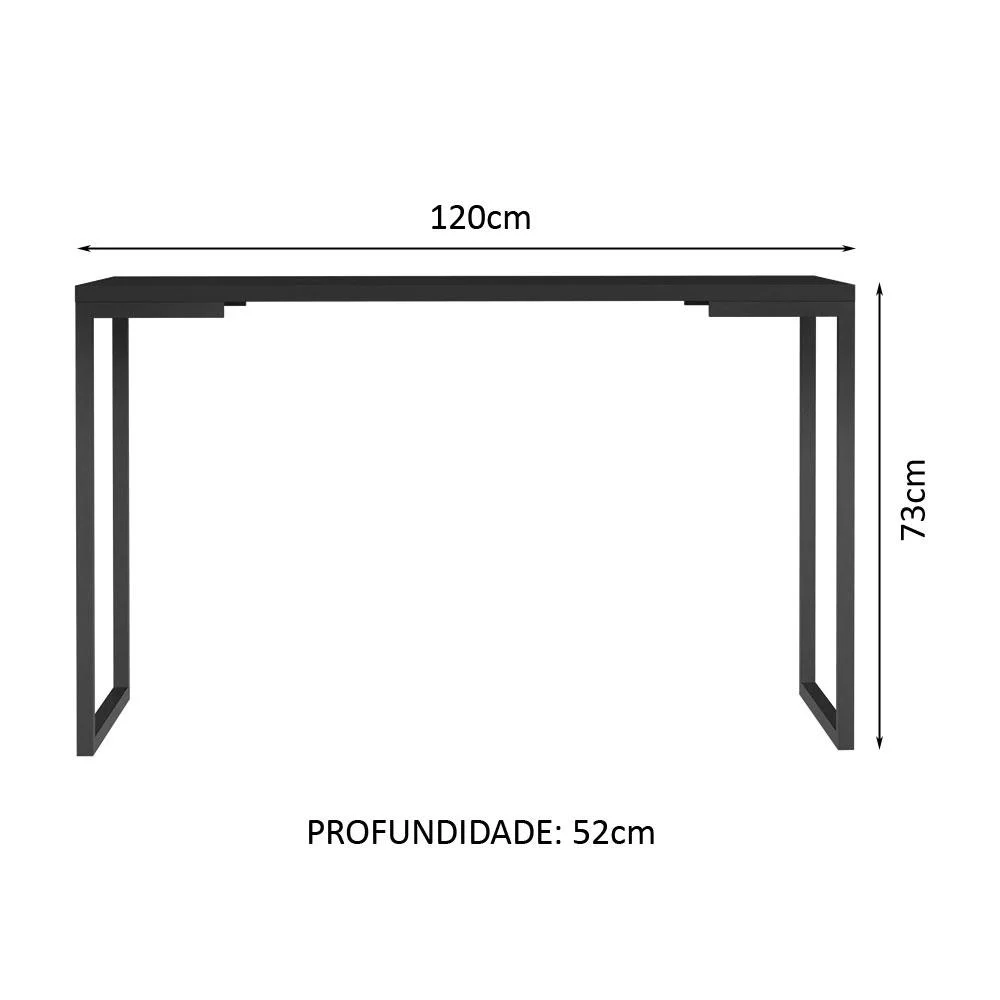 Imagem 2 de 5 do produto Mesa De Escritório Industrial  Madesa,Preta, 120cm, Nero Marquina