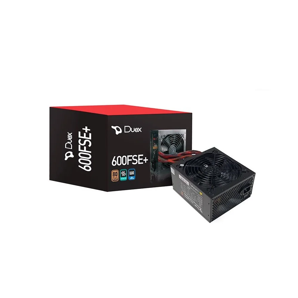 Fonte Duex Dx 600wfse+ 600w, ATX, Bivolt Automático, 80 Plus Bronze, PFC Ativo, Preto