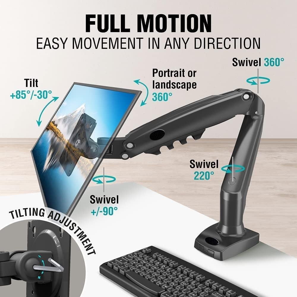 Imagem 2 de 4 do produto Suporte Monitor De 17 A 30, Ergonômico Articulado Para Mesa Com Pistão A Gás