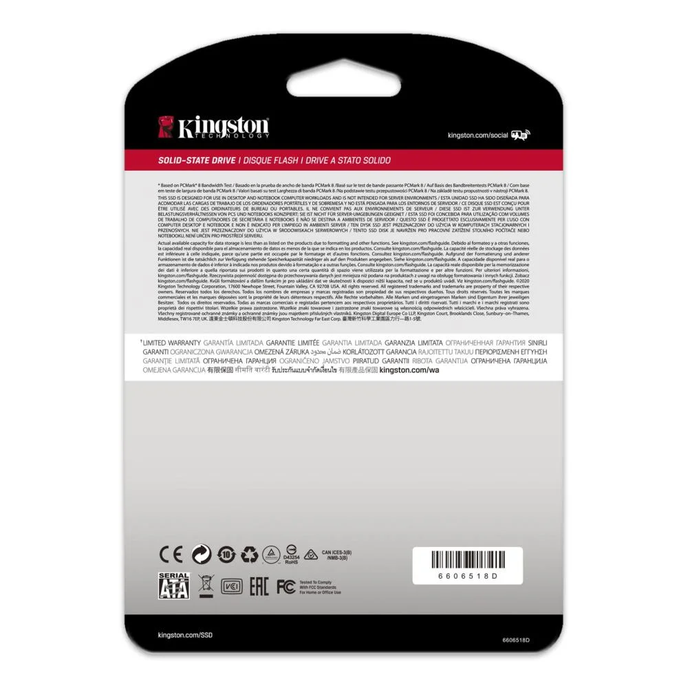 Imagem 2 de 3 do produto SSD Kingston A400 960GB, 2.5 Sata Rev. 3.0 - SA400S37/960GB