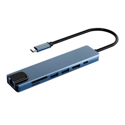Adaptador HUB 7 Em 1,Tipo C 4k HDMI Lan USB, Pd, Sd, Tf