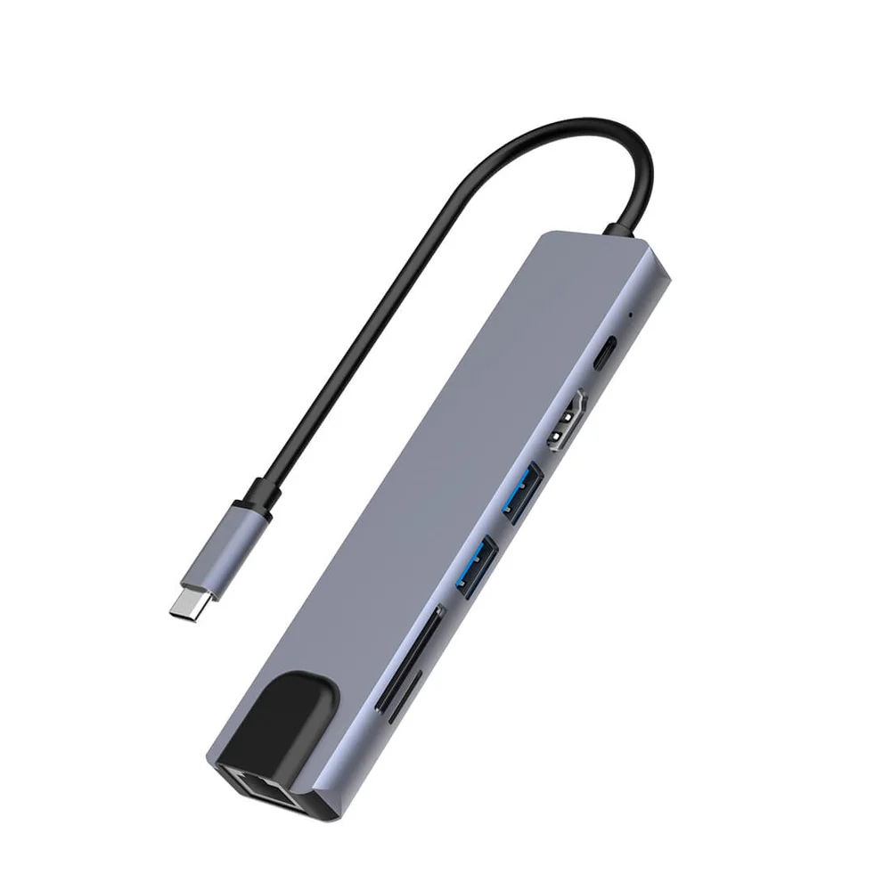 Imagem 2 de 5 do produto Adaptador HUB 7 Em 1,Tipo C 4k HDMI Lan USB, Pd, Sd, Tf