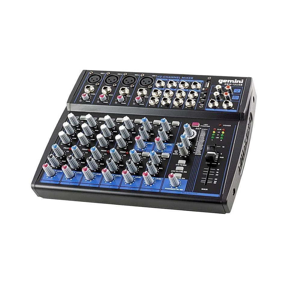 Mesa De Som 12 Canais Gemini Gem12usb KaBuM