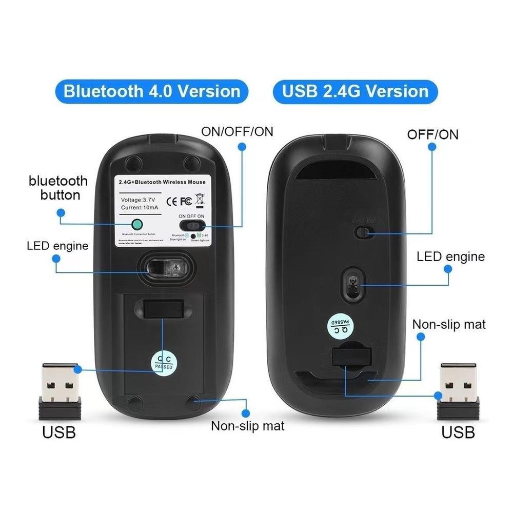 Imagem 4 de 5 do produto Mouse Macbook H'maston E-1300,Bluetooth 10, Recarregável