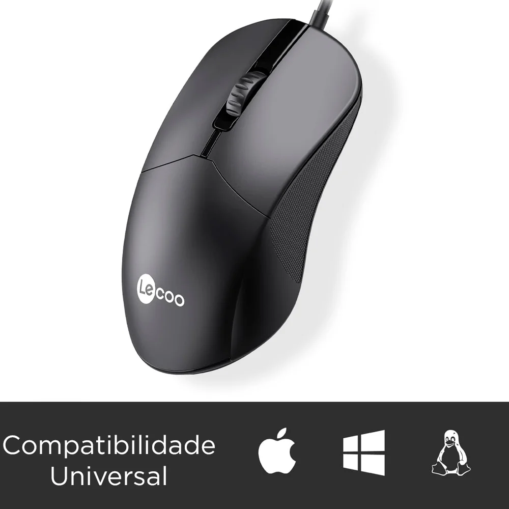 Imagem 5 de 5 do produto Mouse,Lenovo M1102  Usb ,Lecoo 1200dpi, Padrao