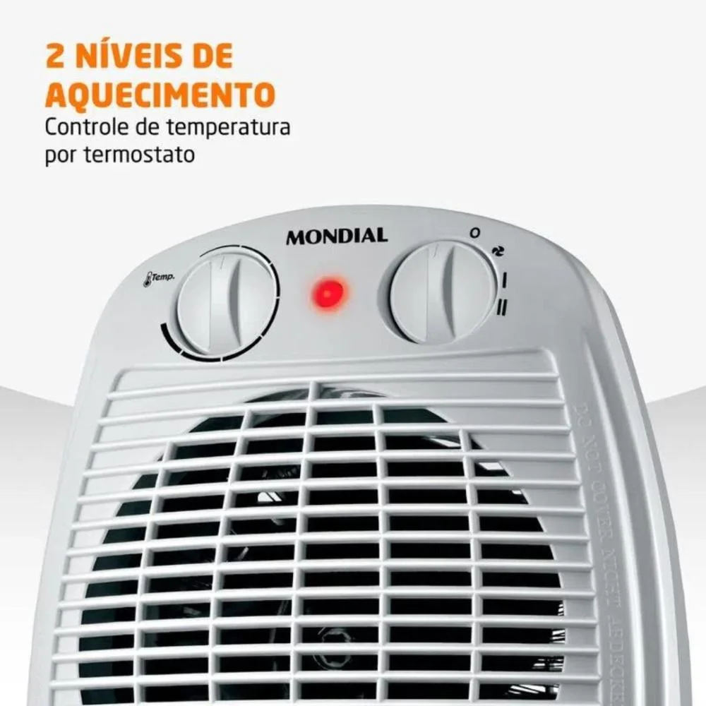 Imagem 3 de 5 do produto Aquecedor De Ar Mondial 1500w ,Termoventilação, Cinza A-08,220v