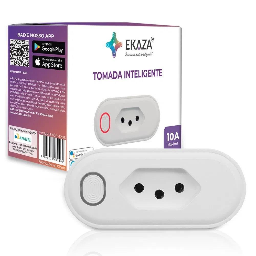 Tomada Inteligente Ekaza EKGC-T206M, 10Ah, WI-FI