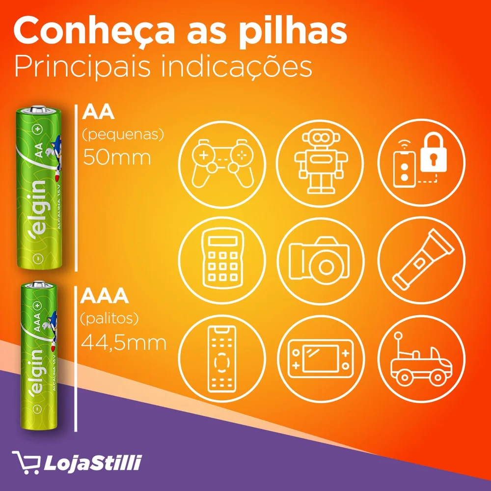 16 Pilhas Baterias Aa Elgin Alcalina, 2a Pequena - 1 Cartela 16 Pilhas Baterias Aa Elgin Alcalina, 2a Pequena - 1 Cartela