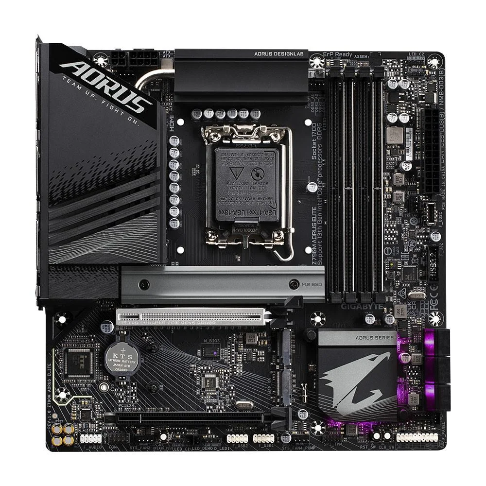 Placa Mãe Gigabyte Z790m Aorus Elite, DDR5, Micro ATX, LGA 1700 8