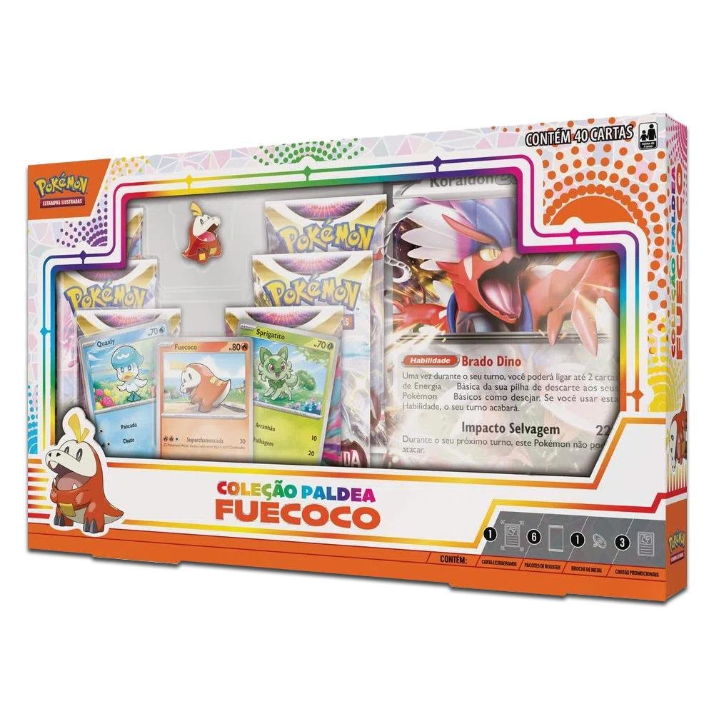 Cartas Pokémon Box Coleço Paldea Fuecoco KaBuM