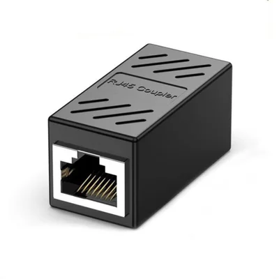 Adaptador Emenda Rj45 Extensor Cat5, Cat6, Cat7, Rede Ethernet Conector Blindado,preto