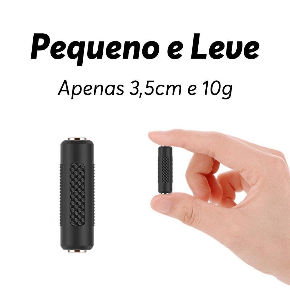 Imagem 3 de 5 do produto Adaptador Emenda P2 3,5mm Fêmea Alongar, Cabo Prolongador Junção, Fone De Ouvido Cabo Auxiliar,preto