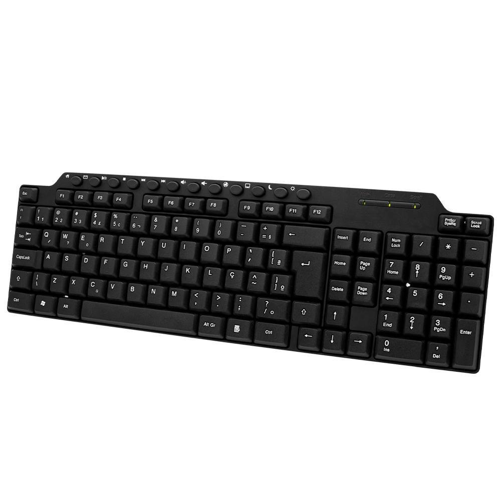 Imagem 2 de 4 do produto Teclado Multimídia Storm-Z, 104 Teclas, ABNT2, USB, Cabo 1.3M, Preto
