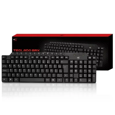 Teclado Multimídia BRX ABNT2 USB Cabo 13M KaBuM