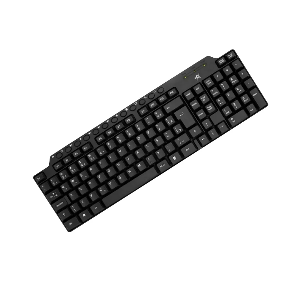 Imagem 3 de 5 do produto Teclado Multimídia BRX, 104 Teclas, ABNT2, USB, Cabo 1.3M, Preto