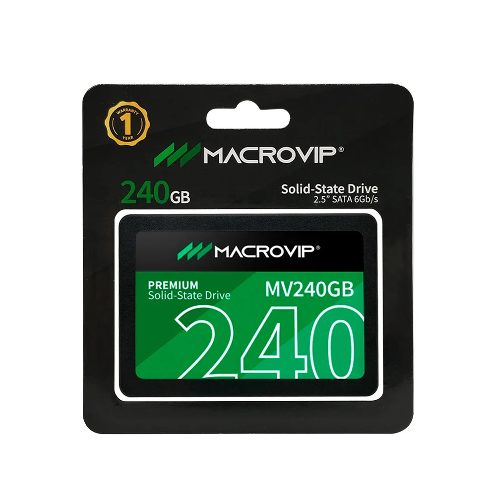 SSD 240GB Macrovip, Sata 3 6GB/s, 2.5 Polegadas, Leitura 520mb/s, Gravação 450mb/s - MV240GB