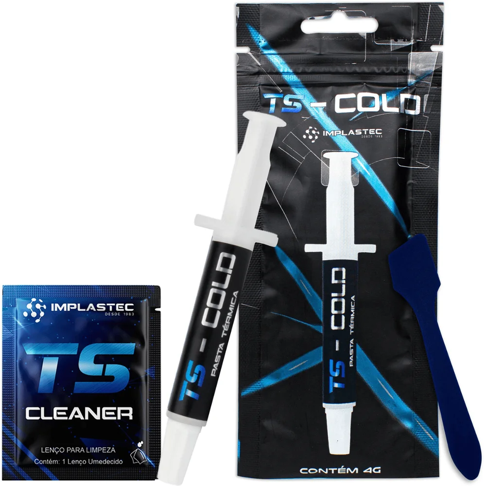 Pasta Térmica Implastec Ts Cold, Condutividade Térmica  10,5 W/mK, 4g, Cinza 4
