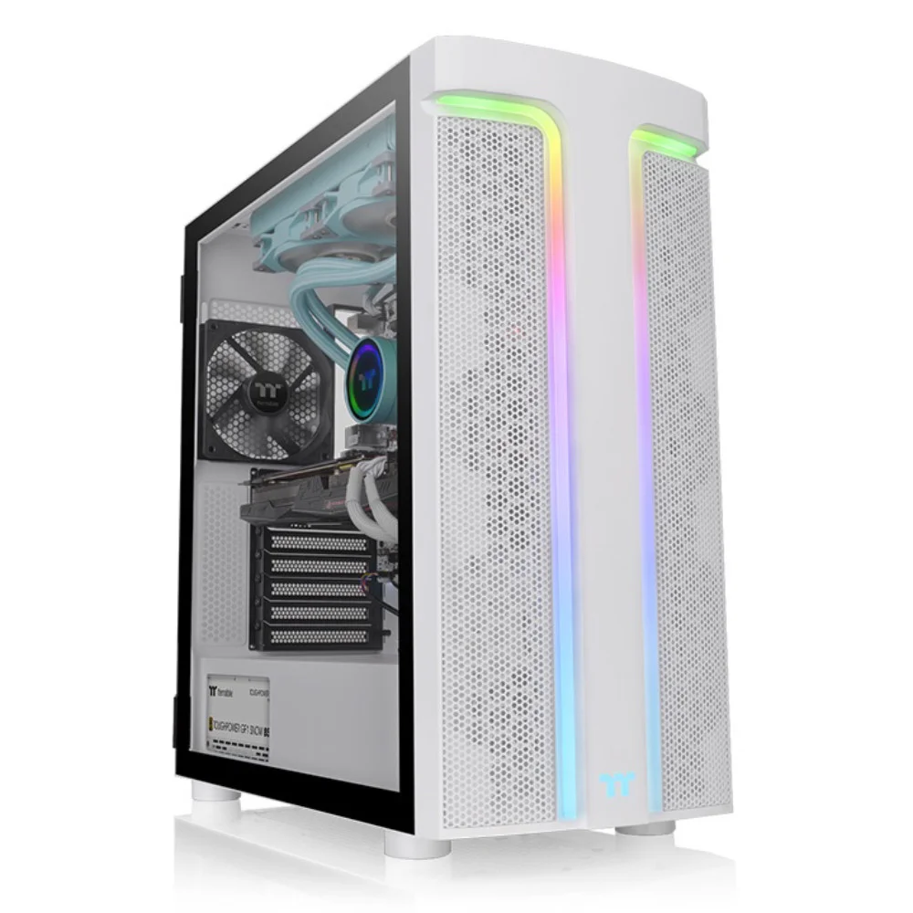 Gabinete Thermaltake H590 Tg Argb, Mid-Tower, Vidro, Branco - Ca-1x4-00m6wn-00